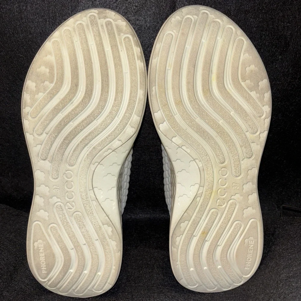 Ecco Womens Therap Sneakers 6-6.5 White Comfort‎ Texture Lace-Up Athletic Shoes